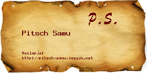 Pitsch Samu névjegykártya